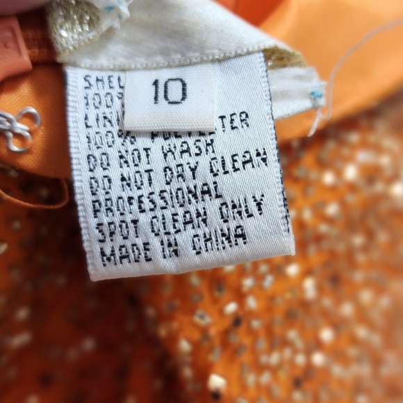 Orange beaded halter formal gown - Picture 3 of 4